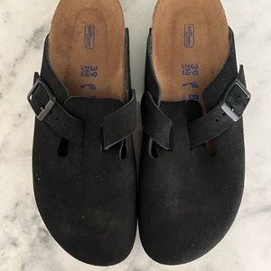 BIRKENSTOCK Boston Suede clogs, black 39 (8-8.5)